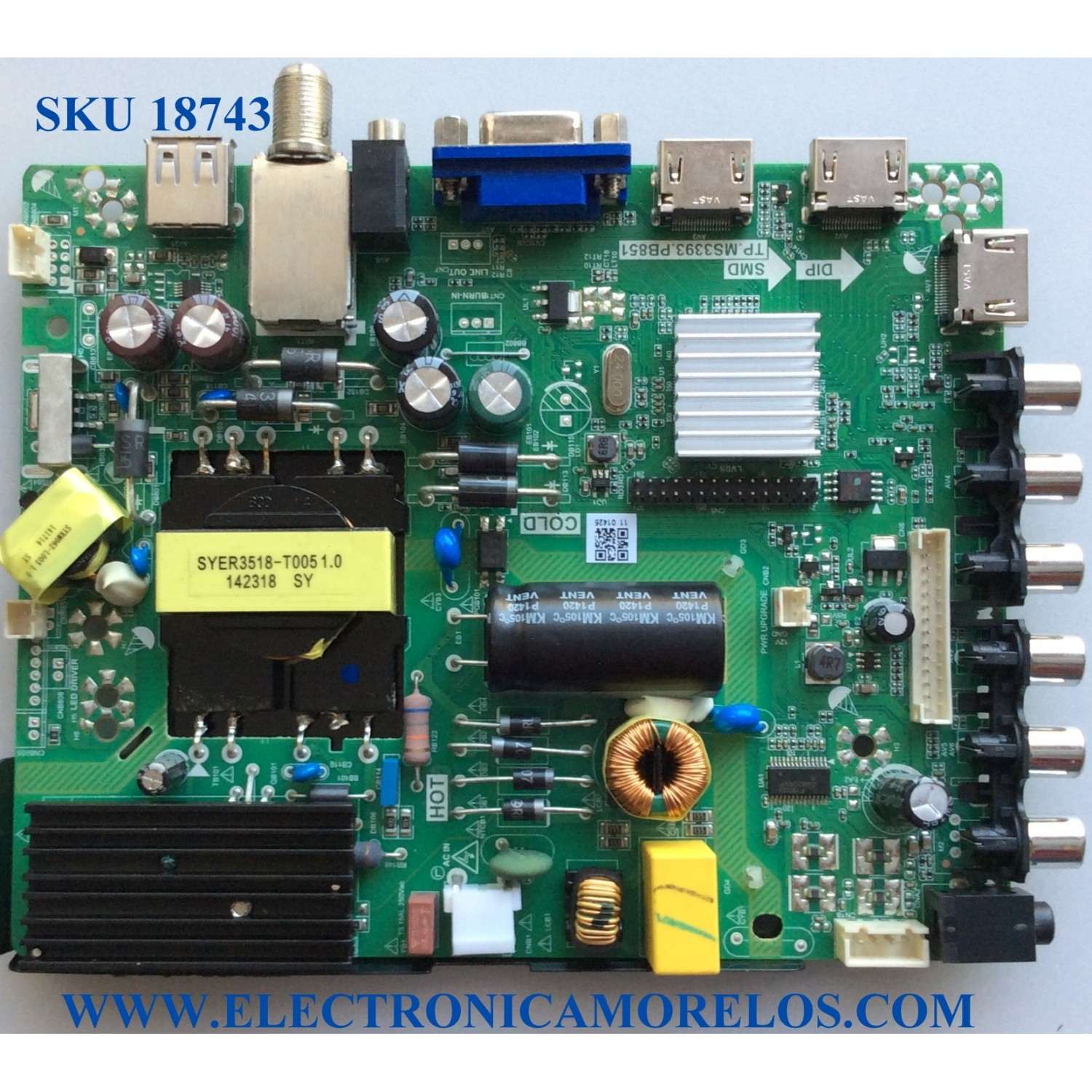 MAIN / FUENTE / (COMBO) / UPSTAR N14070011 / TP.MS3393.PB851 / IRZS1406001-1 / D2040A / PANEL`S KM0395LDCH01 / V390HJ5-XCPE1 / MODELO P40EA8